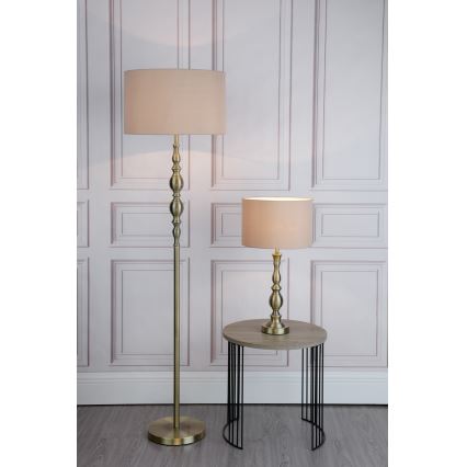 Där Lighting MAD4275 - Bordlampe MADRID 1xE27/60W/230V brun/messing