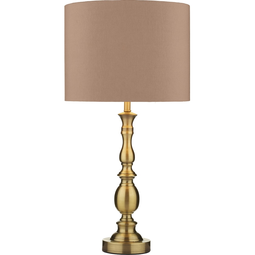 Där Lighting MAD4275 - Bordlampe MADRID 1xE27/60W/230V brun/messing
