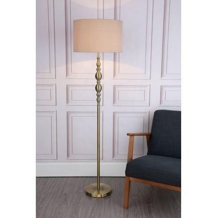 Där Lighting MAD4975 - Gulvlampe MADRID 1xE27/60W/230V brun/messing