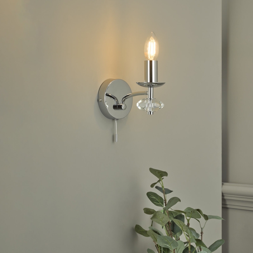 Där Lighting OLE0750 - Væglampe OLEANA 1xE14/40W/230V poleret krom