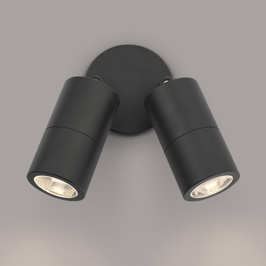Där Lighting ORT0922 - LED udendørs vægspotlampe ORTEGA 2xGU10/5W/230V IP65 sort