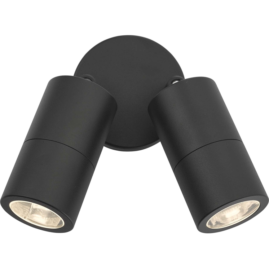 Där Lighting ORT0922 - LED udendørs vægspotlampe ORTEGA 2xGU10/5W/230V IP65 sort