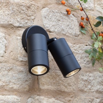 Där Lighting ORT0922 - LED udendørs vægspotlampe ORTEGA 2xGU10/5W/230V IP65 sort