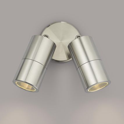 Där Lighting ORT0968 - LED Udendørs vægspot ORTEGA 2xGU10/5W/230V IP65 poleret krom