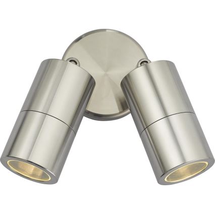 Där Lighting ORT0968 - LED Udendørs vægspot ORTEGA 2xGU10/5W/230V IP65 poleret krom