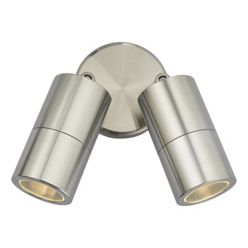 Där Lighting ORT0968 - LED Udendørs vægspot ORTEGA 2xGU10/5W/230V IP65 poleret krom
