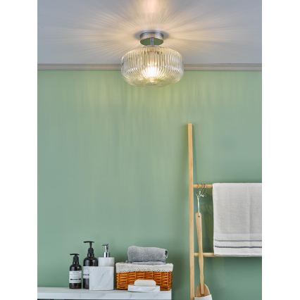 Där Lighting RIV5208 - Overflademonteret badeværelseslampe RIVA, 1xE27/60W/230V, IP44, blank krom
