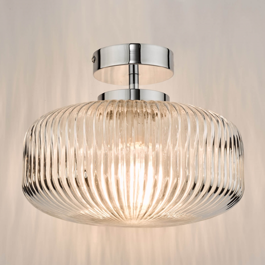Där Lighting RIV5208 - Overflademonteret badeværelseslampe RIVA, 1xE27/60W/230V, IP44, blank krom