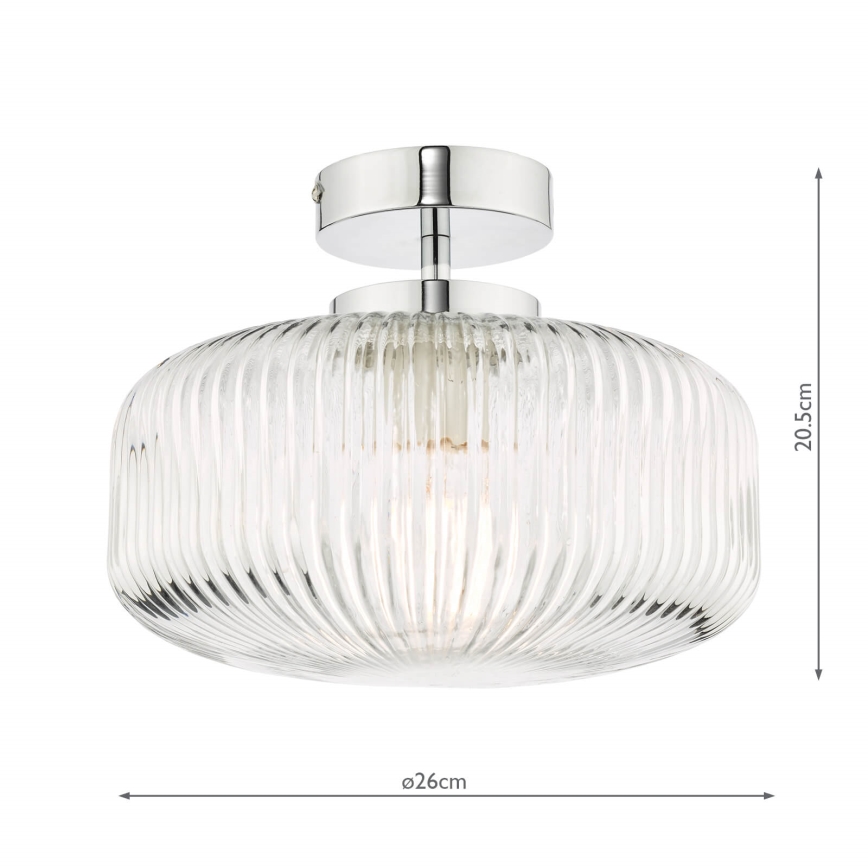 Där Lighting RIV5208 - Overflademonteret badeværelseslampe RIVA, 1xE27/60W/230V, IP44, blank krom