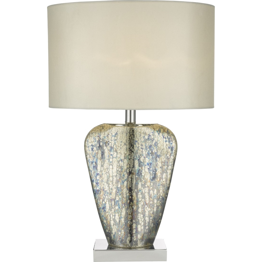 Där Lighting SYR4235 - Bordlampe SYRACUSE 1xE27/60W/230V blank krom/cremefarvet