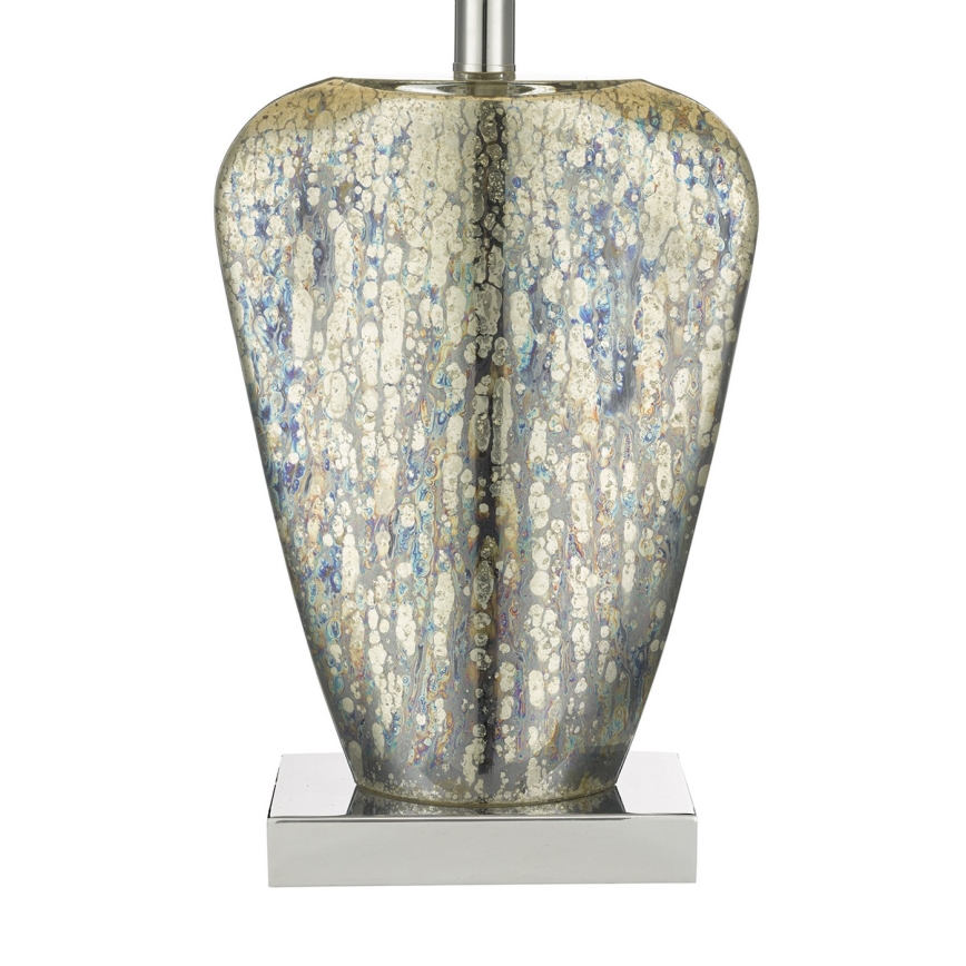 Där Lighting SYR4235 - Bordlampe SYRACUSE 1xE27/60W/230V blank krom/cremefarvet