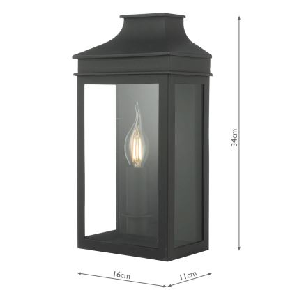 Där Lighting VAP5222 - Udendørs væglampe VAPOUR 1xE14/60W/230V IP44 sort