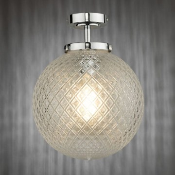Där Lighting WAY0150 - Badeværelsesloftlampe WAYNE 1xE27/40W/230V IP44 Ø 25 cm blank krom