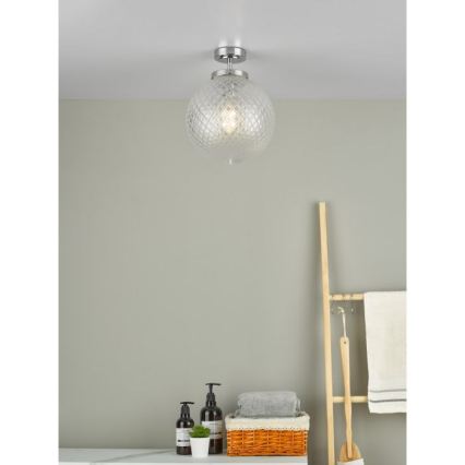 Där Lighting WAY0150 - Badeværelsesloftlampe WAYNE 1xE27/40W/230V IP44 Ø 25 cm blank krom