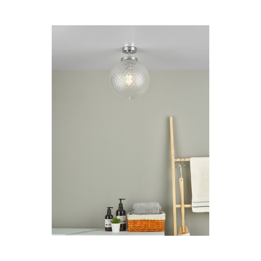Där Lighting WAY0150 - Badeværelsesloftlampe WAYNE 1xE27/40W/230V IP44 Ø 25 cm blank krom