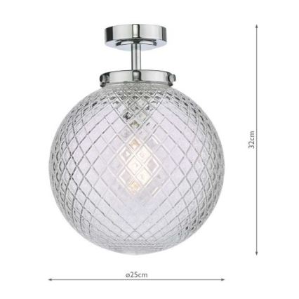 Där Lighting WAY0150 - Badeværelsesloftlampe WAYNE 1xE27/40W/230V IP44 Ø 25 cm blank krom