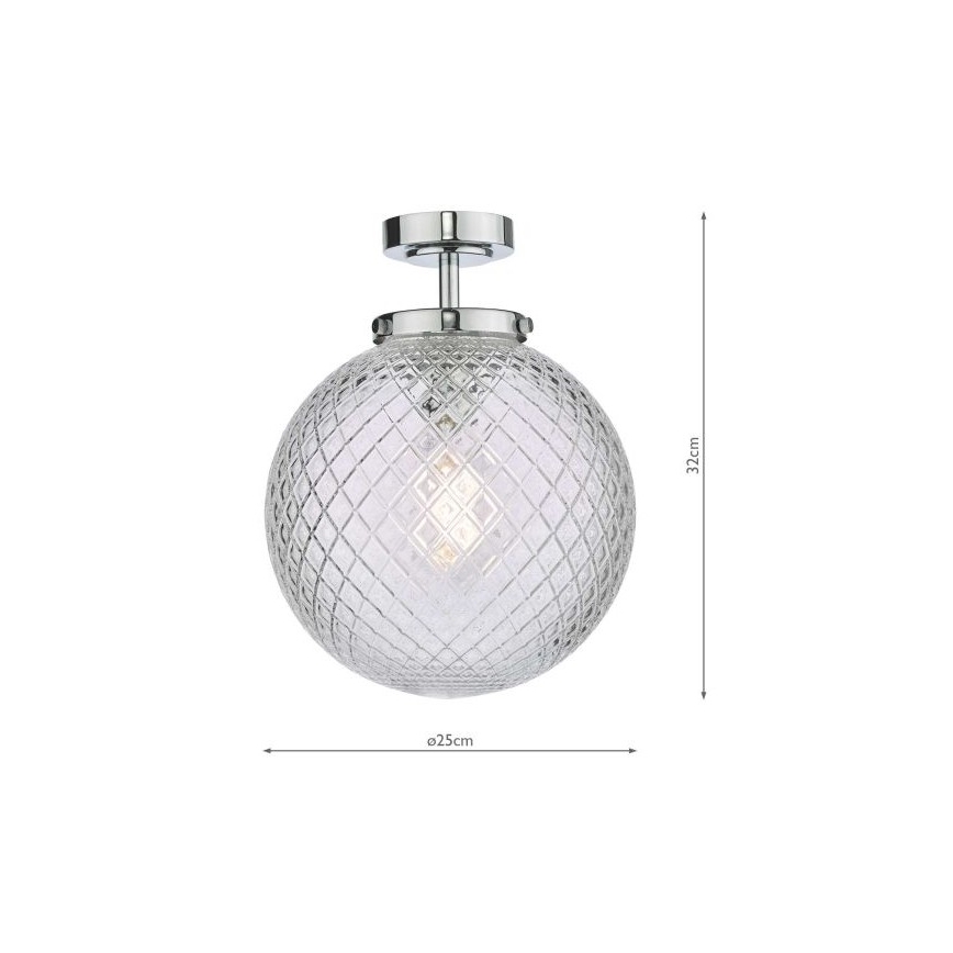 Där Lighting WAY0150 - Badeværelsesloftlampe WAYNE 1xE27/40W/230V IP44 Ø 25 cm blank krom