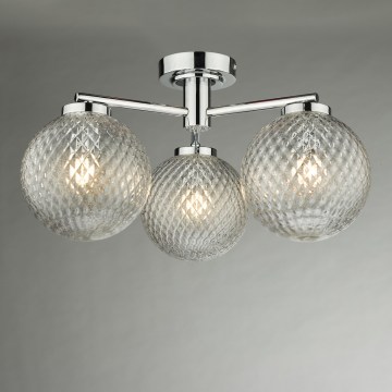 Där Lighting WAY5350 - Badeværelses-overflademonteret loftlampe WAYNE 3xG9/3W/230V IP44 i blank krom