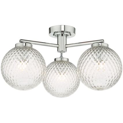 Där Lighting WAY5350 - Badeværelses-overflademonteret loftlampe WAYNE 3xG9/3W/230V IP44 i blank krom