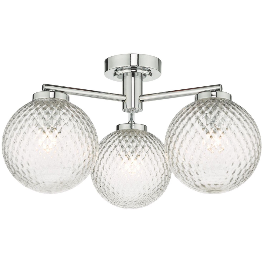 Där Lighting WAY5350 - Badeværelses-overflademonteret loftlampe WAYNE 3xG9/3W/230V IP44 i blank krom