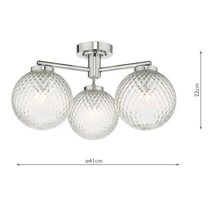 Där Lighting WAY5350 - Badeværelses-overflademonteret loftlampe WAYNE 3xG9/3W/230V IP44 i blank krom