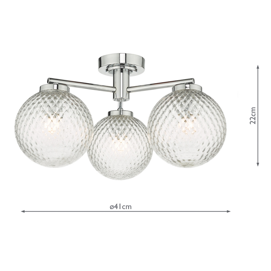 Där Lighting WAY5350 - Badeværelses-overflademonteret loftlampe WAYNE 3xG9/3W/230V IP44 i blank krom