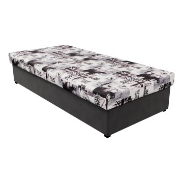 Daybed med springmadras og opbevaringsplads NOE 200x90 grå/sort