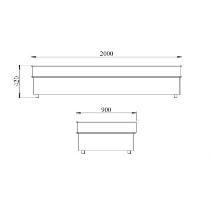 Daybed med springmadras og opbevaringsplads NOE 200x90 grå/sort