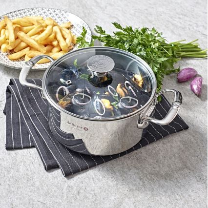 De Buyer 3427.28 - Gryde med låg MILADY 28 cm, rustfrit stål