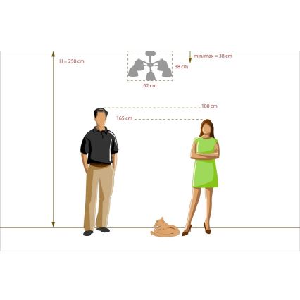De Markt 693012205 - Lysekrone FOREST 5xE27/40W/230V