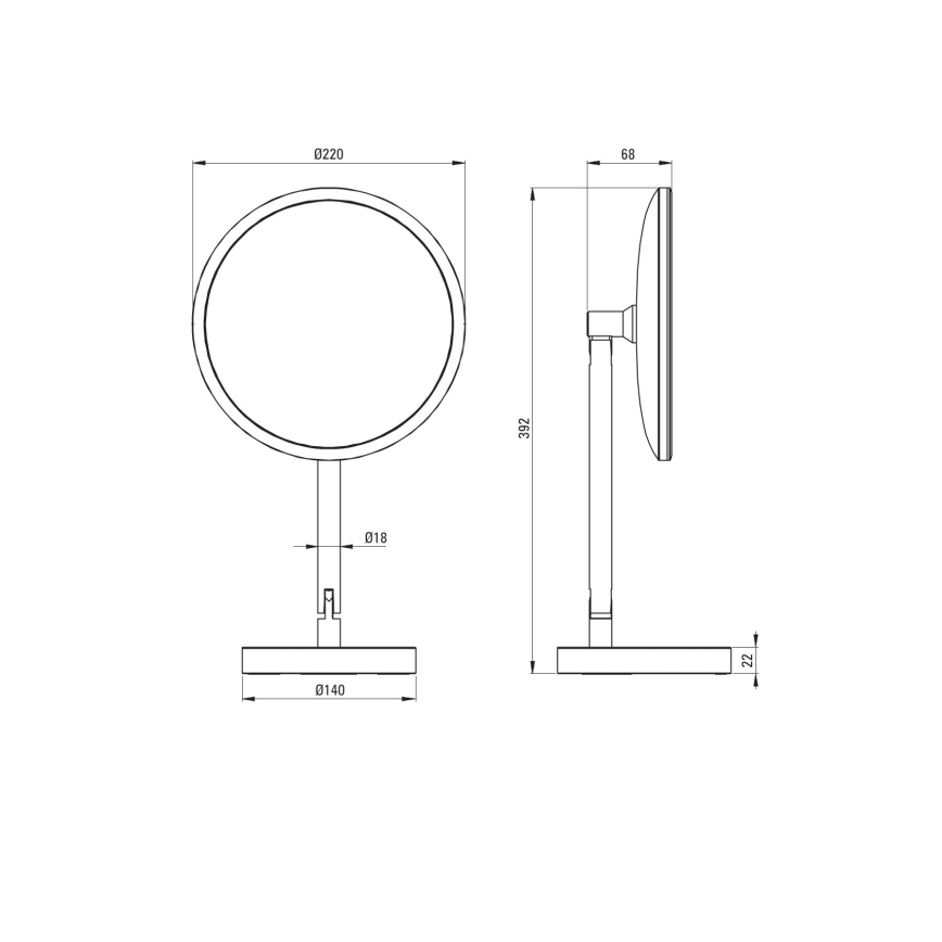 Deante ADI_Z812 - LED genopladeligt kosmetikspejl til badeværelset SILIA LED/5V 5000 mAh 2700-6500K IP44
