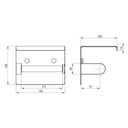 Deante ADR_0221 - Toiletpapirholder ROUND blank krom