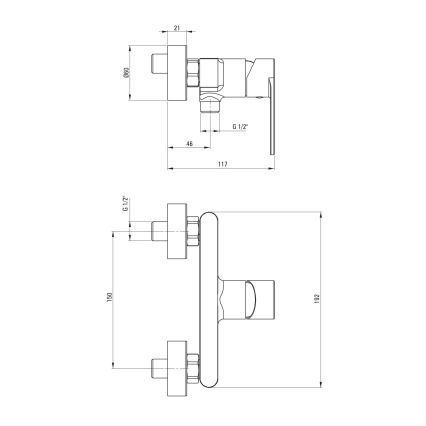 Deante BGA_040M - Brusebatteri ALPINIA poleret krom
