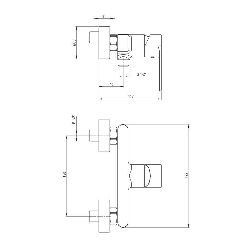 Deante BGA_040M - Brusebatteri ALPINIA poleret krom
