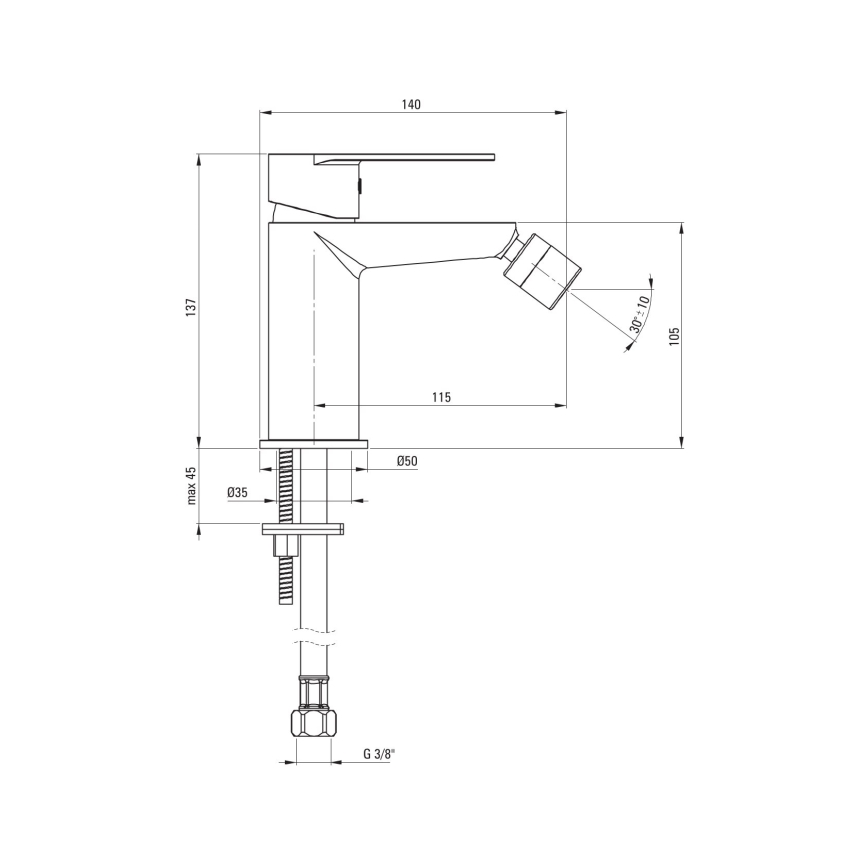 Deante BGA_N30M - Bidetarmatur ALPINIA, sort