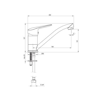 Deante BMO_026M - BORO håndvaskarmatur 12,7 cm blank krom