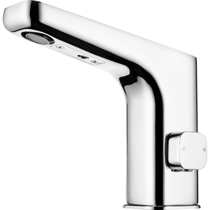 Deante BQH_029R - Touchfri håndvaskarmatur med temperaturregulering HIACYNT 4xAA skinnende krom