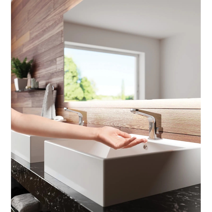 Deante BQH_029V - Touchfri håndvaskarmatur med temperaturregulering HIACYNT 230/6V skinnende krom