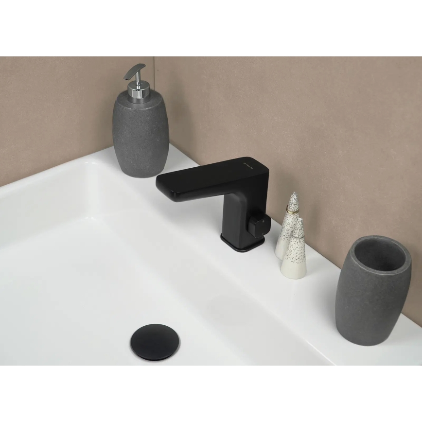 Deante BQH_N29R - Touchfri håndvaskarmatur med temperaturregulering HIACYNT 4xAA sort