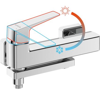 Deante BQL_012M - Foldbart badekararmatur BLUR, blank krom