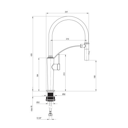 Deante BRC_D72M - Hane m. fleksibel arm CORDA titanium