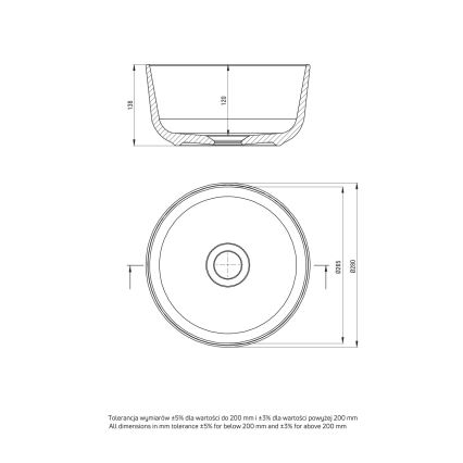 Deante CDJ_6U2S - Bordmonteret håndvask JASMIN diameter 28 cm keramik/hvid