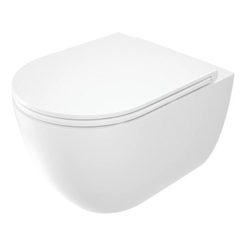 Deante CGRD6ZPW - Væghængt toilet med SoftClose-sæde ROUND keramisk/hvid