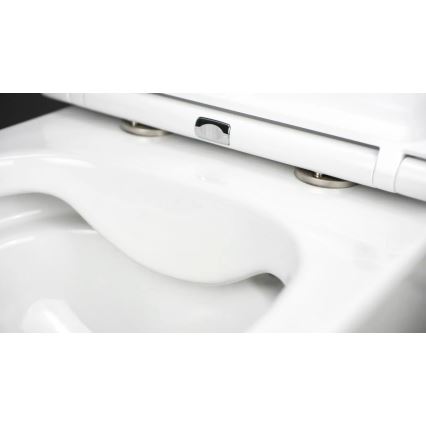 Deante CGRD6ZPW - Væghængt toilet med SoftClose-sæde ROUND keramisk/hvid
