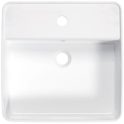Deante CGS_6U4B - Bordmonteret håndvask med hanehul SQUARE 42x42 cm keramik/hvid