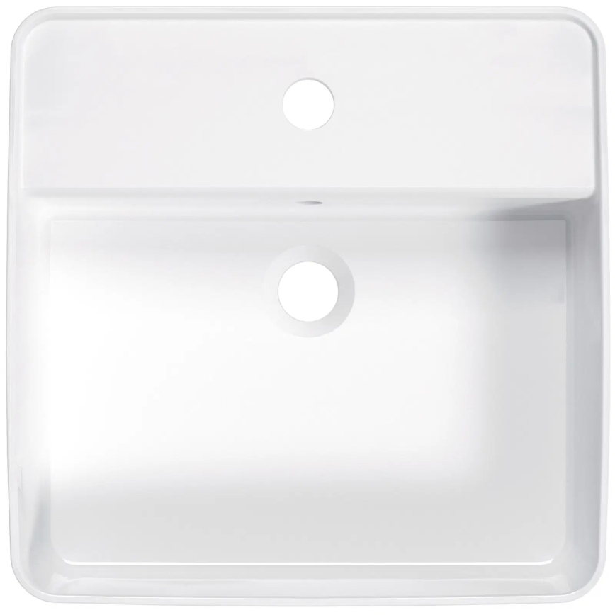 Deante CGS_6U4B - Bordmonteret håndvask med hanehul SQUARE 42x42 cm keramik/hvid