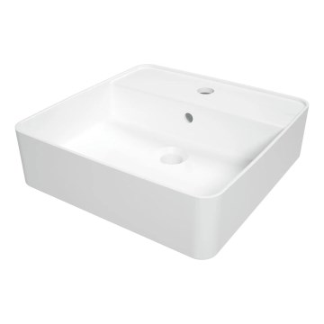 Deante CGS_6U4B - Bordmonteret vask med hul til armatur SQUARE 42x42 cm keramik/hvid