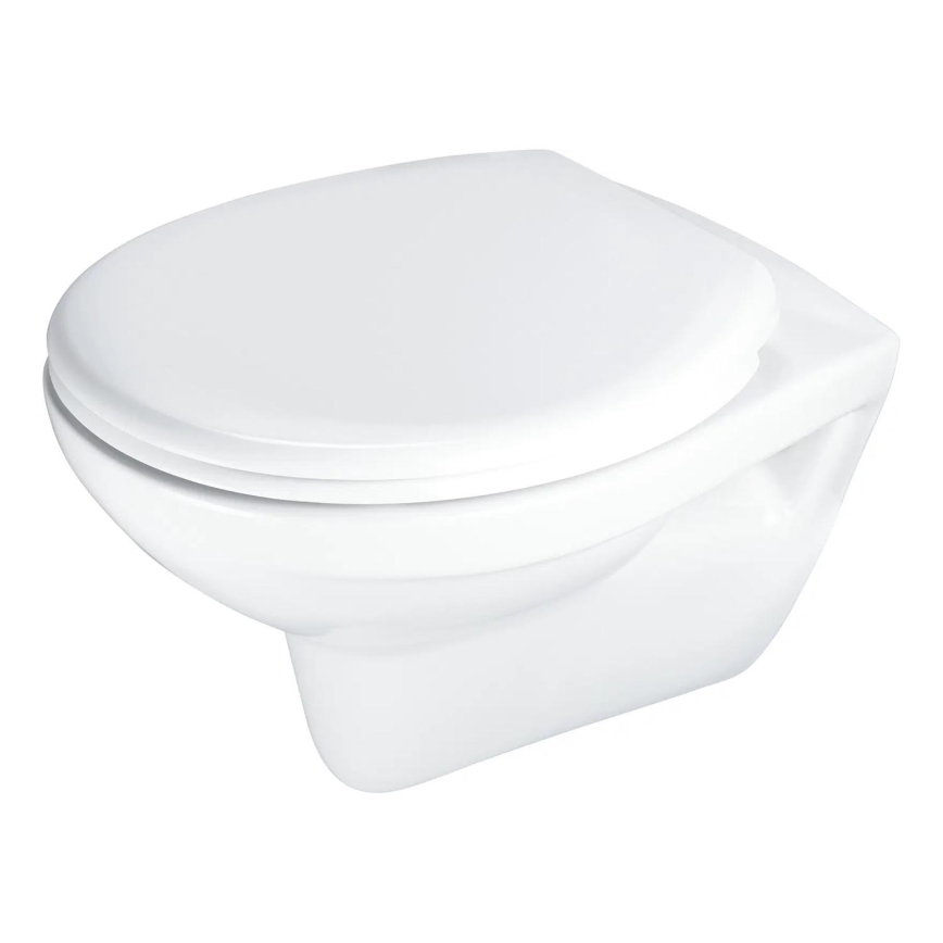 Deante CMOD6SPW - Væghængt toilet med toiletsæde BORO keramik/hvid