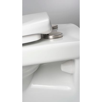 Deante CMOD6SPW - Væghængt toilet med toiletsæde BORO keramik/hvid
