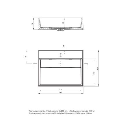 Deante CQR_NU5M - Bordmonteret håndvask CORREO 40x50 cm granit/sort